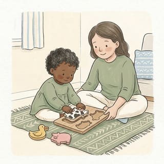Animal Puzzle Homes illustration