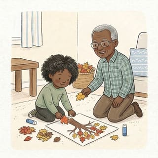 Autumn Leaf Collage illustration