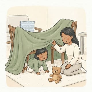 Bear Hunt Round the House illustration