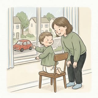 Cars At The Window illustration