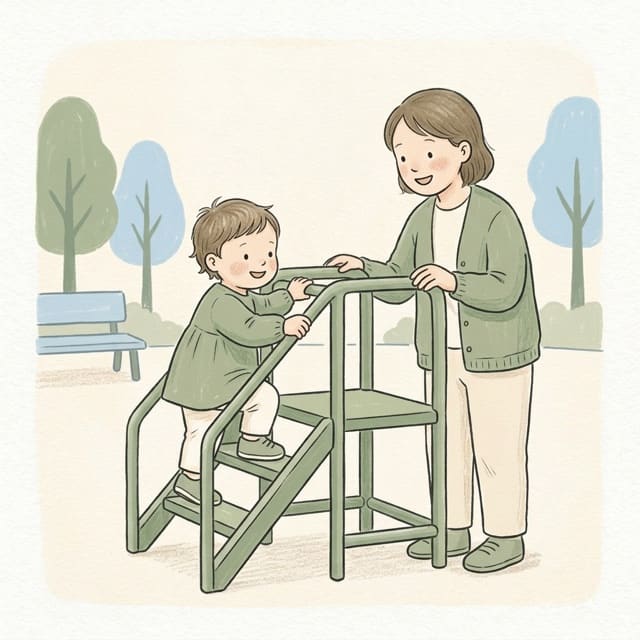 Climbing Frame Explorer: illustration of a toddler doing the activity