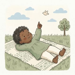 Cloud Spotting Lie-Down illustration