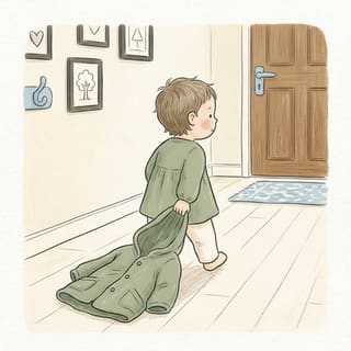 Coat by the Door illustration