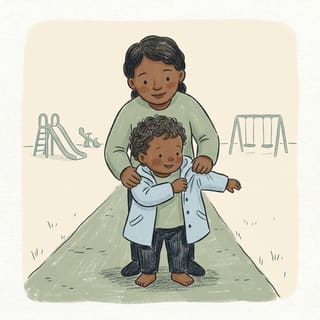 Coat On at the Park illustration