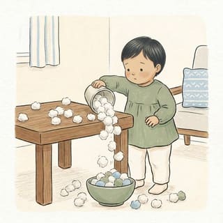 Cotton Ball Scoop illustration