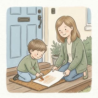 Crayon Rubbing Hunt illustration