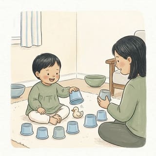 Cup Hide And Seek illustration