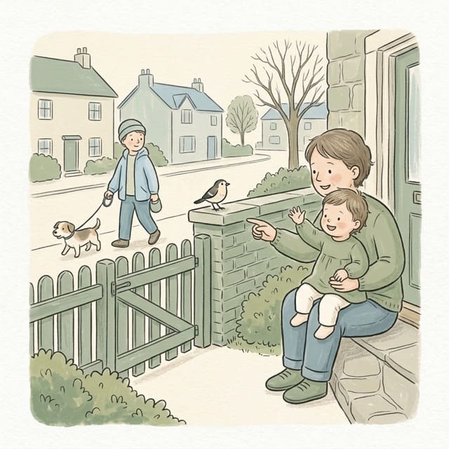 Doorstep Watch: illustration of a toddler doing the activity