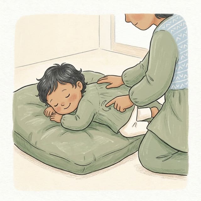 Draw on My Back: illustration of a toddler doing the activity