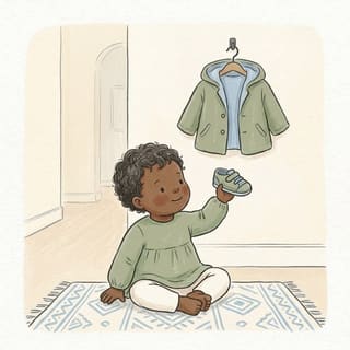 Sock, Shoe, Coat illustration