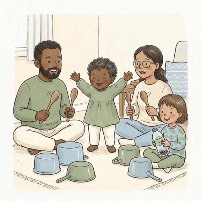 Family Band: illustration of a toddler doing the activity