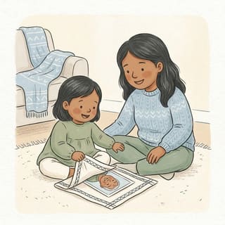 Family Photo Peekaboo illustration