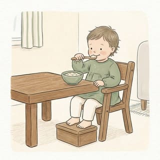 Feet Flat, Then Scoop illustration