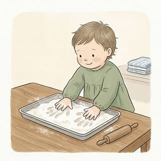 Flour Hand Prints illustration