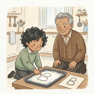 Flour Tray Letters illustration