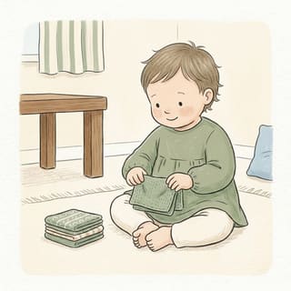 Fold the Washcloths illustration