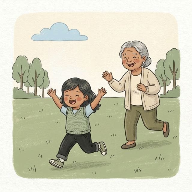Follow My Leader Walk: illustration of a toddler doing the activity