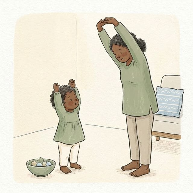 Follow My Moves: illustration of a toddler doing the activity