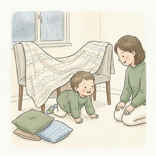 Rainy day activities for toddlers at home illustration