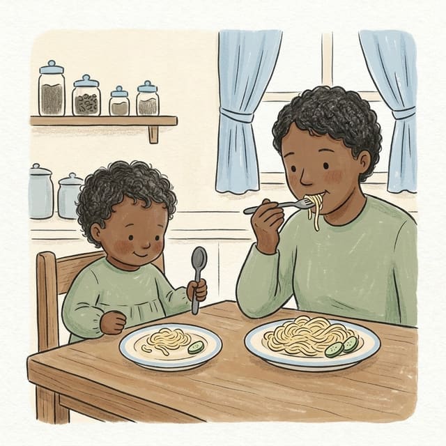 Only wants the same three foods: illustration