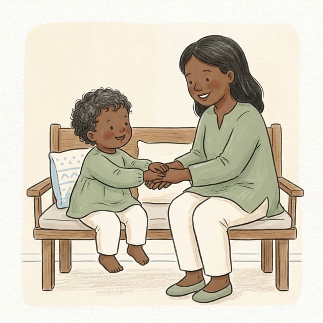 Hand Sandwich: illustration of a toddler doing the activity