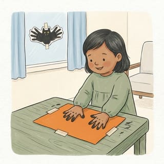Handprint Bats illustration
