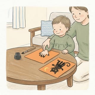 Handprint Black Cat illustration