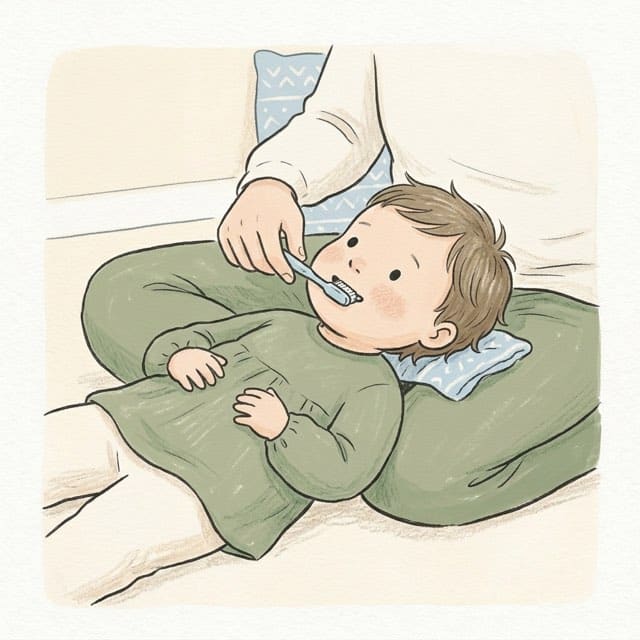 Head in Your Lap: illustration of a toddler doing the activity