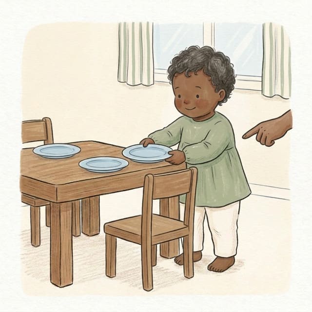 How Many Are Eating?: illustration of a toddler doing the activity