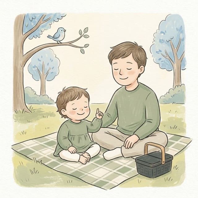 How Many Sounds?: illustration of a toddler doing the activity