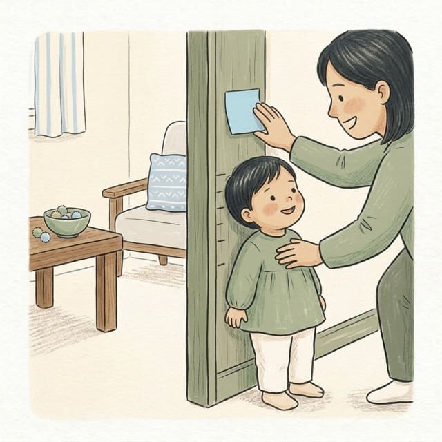 How Tall Am I?: illustration of a toddler doing the activity