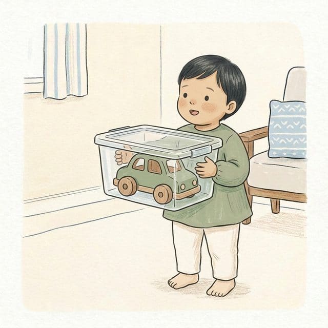 The Tub They Can't Open: illustration of a toddler doing the activity