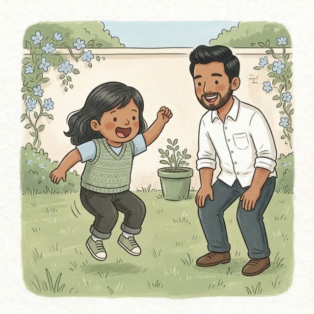 Jump the Beats: illustration of a toddler doing the activity