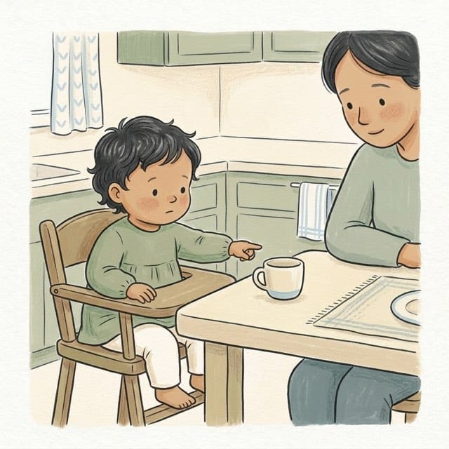 Just Out of Reach: illustration of a toddler doing the activity