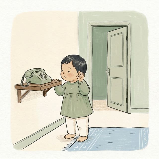 Sound Hunt Walk: illustration of a toddler doing the activity