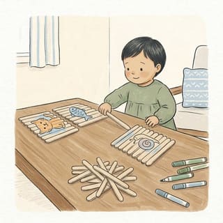 Lolly Stick Animal Puzzles illustration