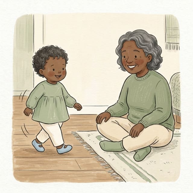 Loud Shoes, Quiet Socks: illustration of a toddler doing the activity