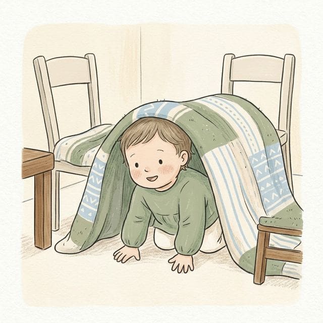 Under Over Crawl: illustration of a toddler doing the activity