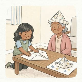 Paper Hat Folding illustration