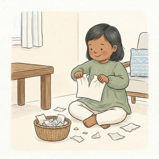 Paper Tear Basket illustration