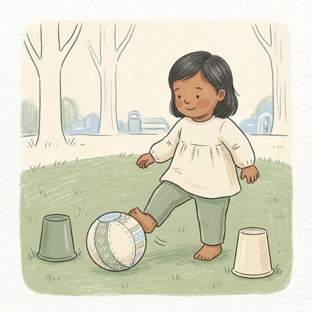 Park Goalposts: illustration of a toddler doing the activity