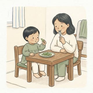 Pea Picking Plate illustration