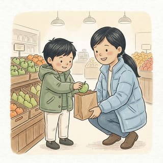 Pick the Fruit at the Shop illustration