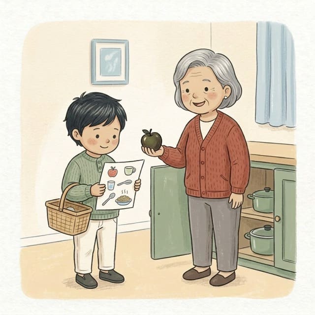 Picture Shopping List: illustration of a toddler doing the activity