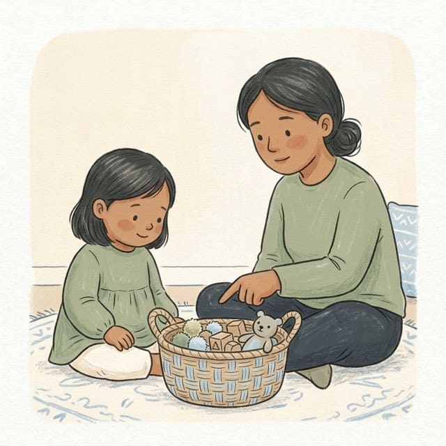 Point and It Comes: illustration of a toddler doing the activity