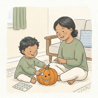 Pumpkin Face Stickers illustration