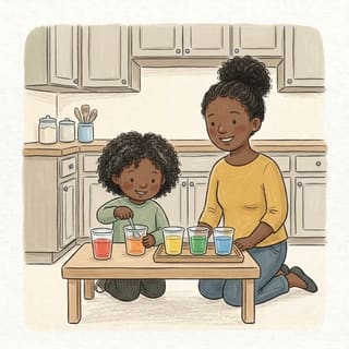 Rainbow Water Cups illustration