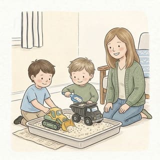 Rice Tray Diggers illustration