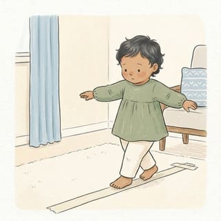 Rope Line Balance Walk illustration