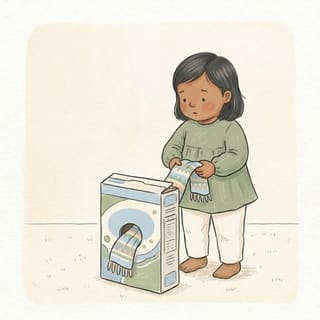 Scarf Through the Box illustration